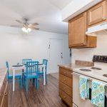 A ceiling fan in a model apartment